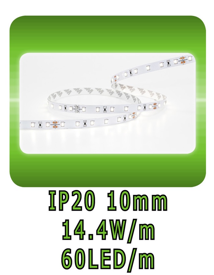 14.4W/m 10mm 60LED/m IP20