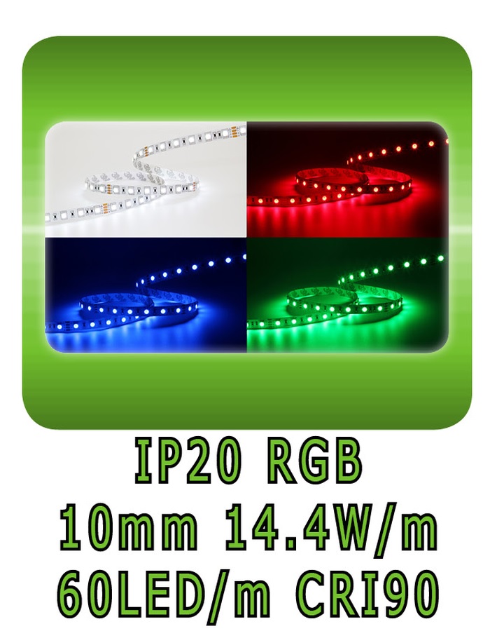 RGB 14.4W/m 10mm 60LED/m IP20